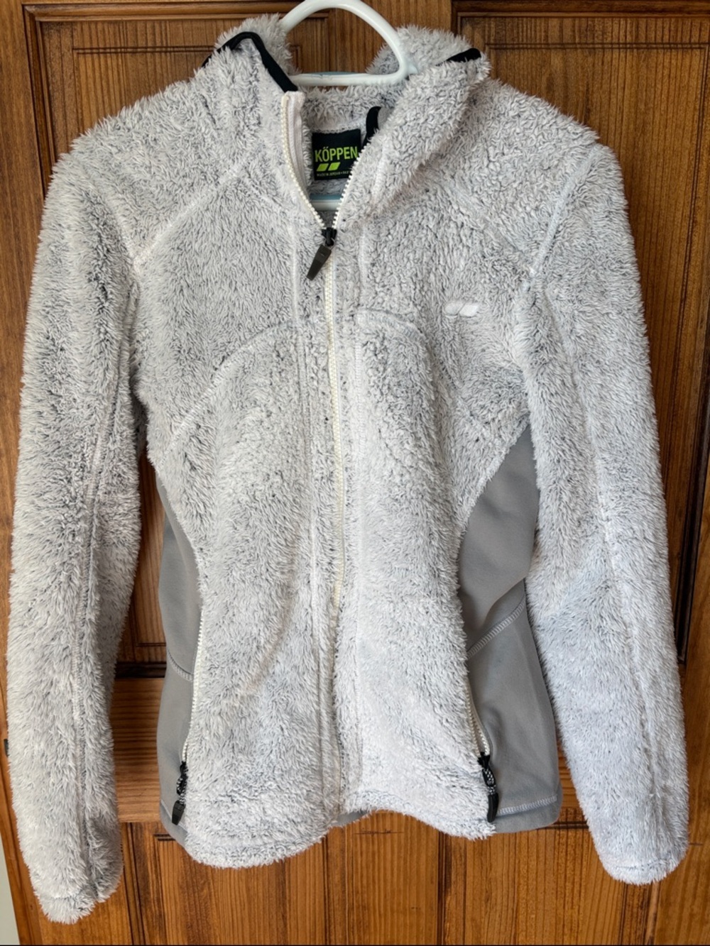 Koppen Women's Light Gray Teddy Fleece Jacket with Hood